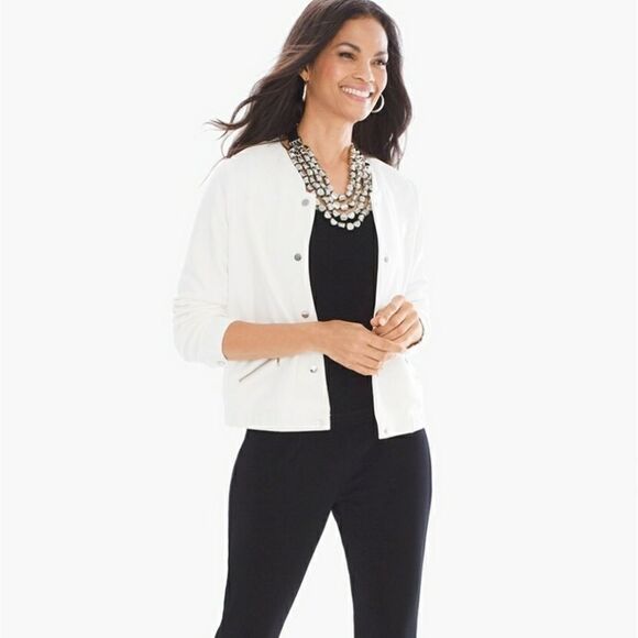 Travelers Collection by Chico's Bomber Jacket - Picture 1 of 8